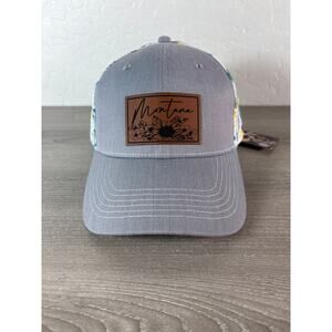 Montana State Wildflower Etched Patched Snapback Trucker Hat- NWT
